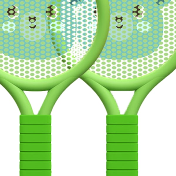 Lätt badmintonracket för barn set - grön björndesign - inomhus/utomhus - 3-7 år