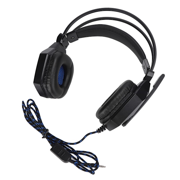 Gaming Headset 3,5 mm Jack Justerbar Lydstyrke Støjreduktion Kablet Hovedtelefon med Mikrofon til PS4 PC