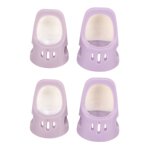 4 st silikonfingerborg lila mjuk elastisk fingerskydd fingertoppar skydd för korsstygnsbroderi