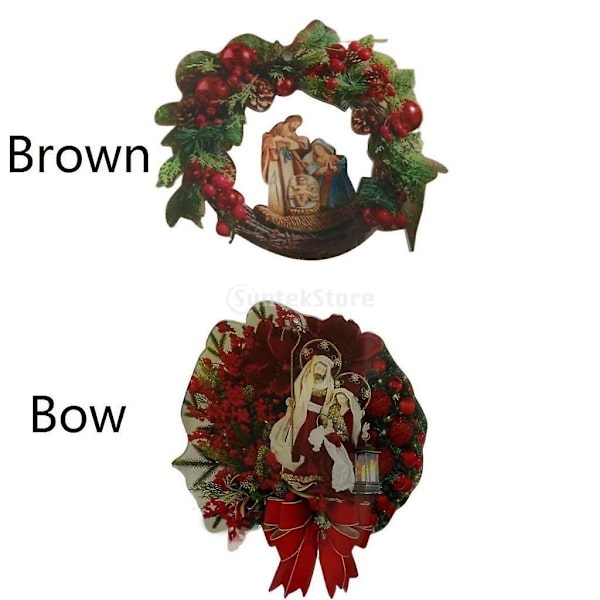 2 x Rund Julkrans Hängande Ornament Vägg Fönster Utomhus Höstdekorationer