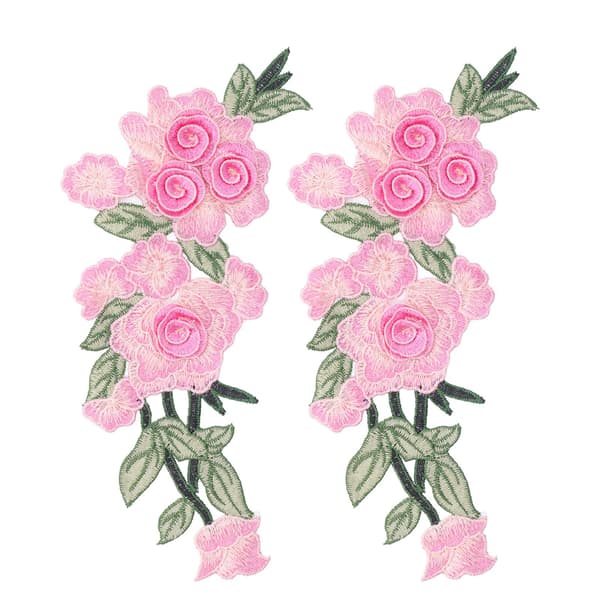 Broderte lappeblomst bomull miljøvern unike DIY klesplagg til vester hatter roserød