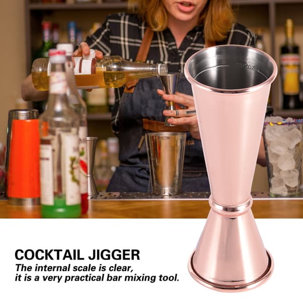 304 rustfritt stål bar vin cocktail shaker dobbel jigger bartending måleverktøy tilbehør rosegull