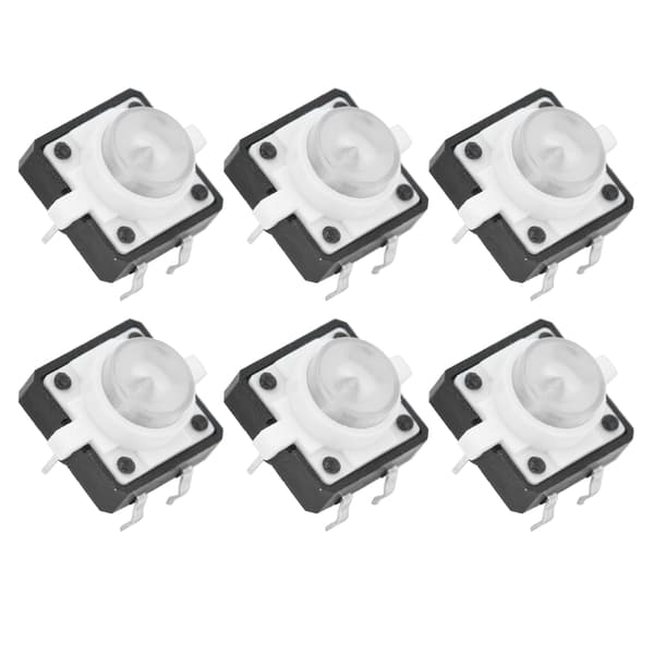 20PCS 12x12x7.3mm taktil tryckknappsbrytare LED momentan taktil tryckknappsbrytare vit
