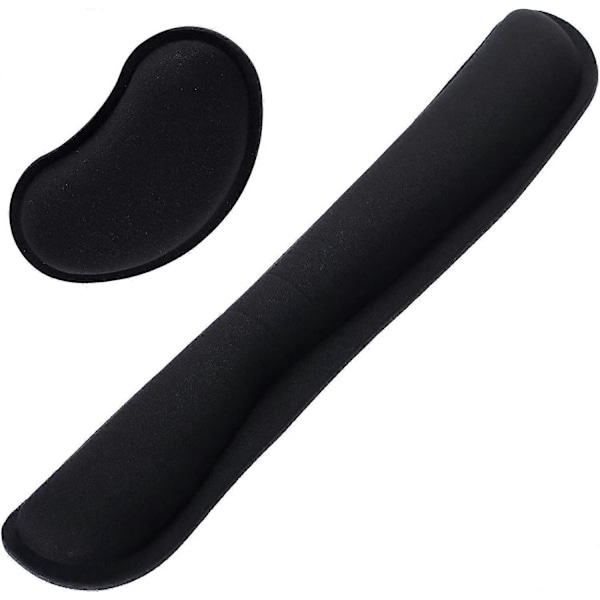 Tangentbords handledsstöd och gel-mus handledsstöd, ergonomiskt handledsstöd, halkfritt tangentbord mus handledsstöd kit datortillbehör (43x8.5x2cm)