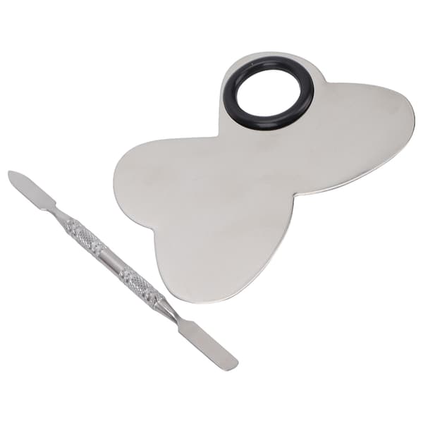 Makeup Mixing Palette Professionel Rustfrit Stål Kosmetisk Blandepalette med Spatel til Makeupartist