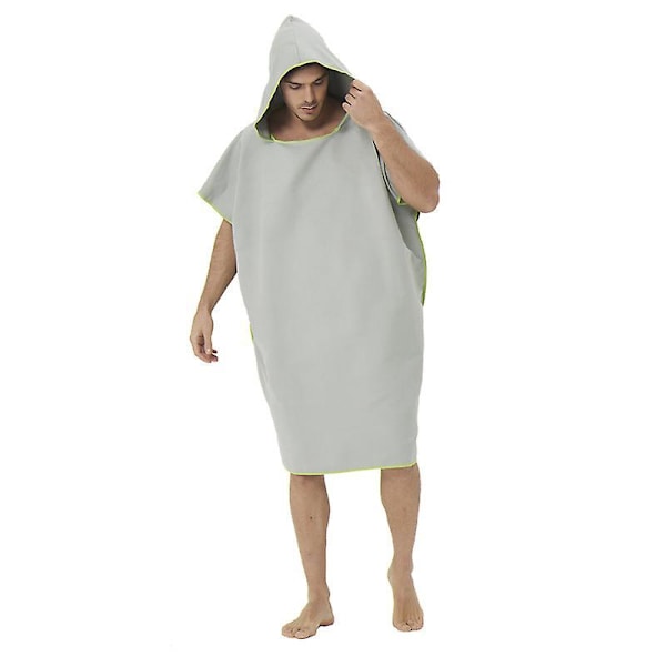 Grå unisex surfponcho - perfekt för strand och bad