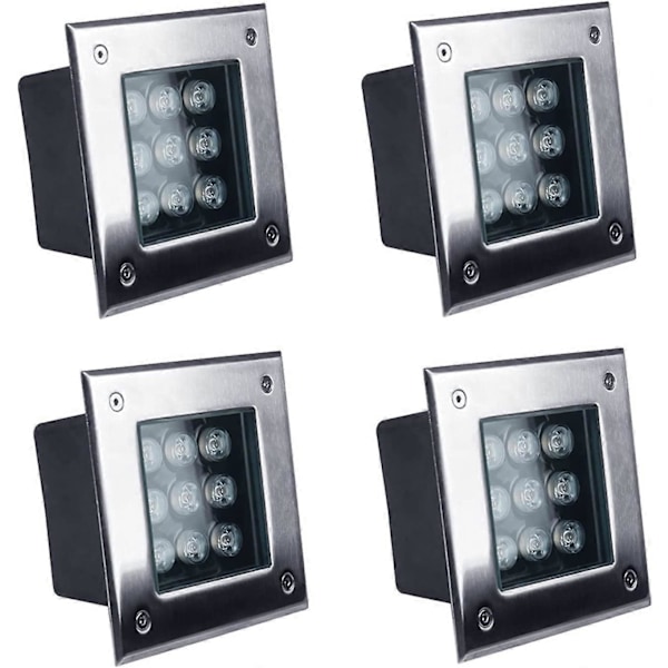 Utomhus Fyrkantig LED Infälld Golvlampa Rostfritt Stål IP67 Vattentätt Material Stark Lastkapacitet LED Markspotlight för Trädgård Trappa Byggnad L