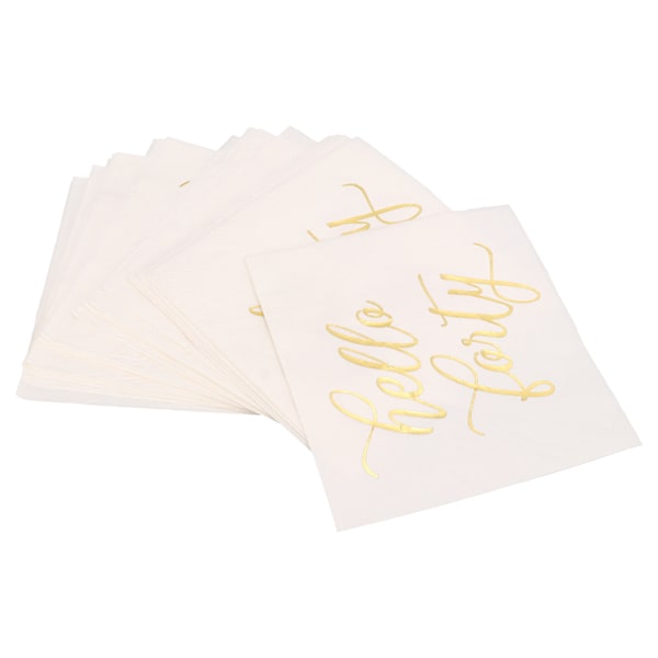 80Pcs Gold Foil Cheers to 40 Years Disposable Paper Napkins Hello 40 Birthday Napkins