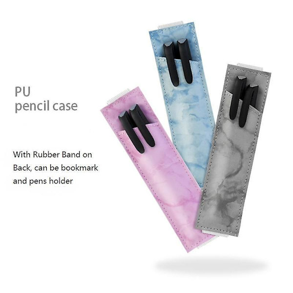 Elastiskt band pennhållare justerbar PU-läderfodral för anteckningsböcker Rymmer 2 eller 3 pennor