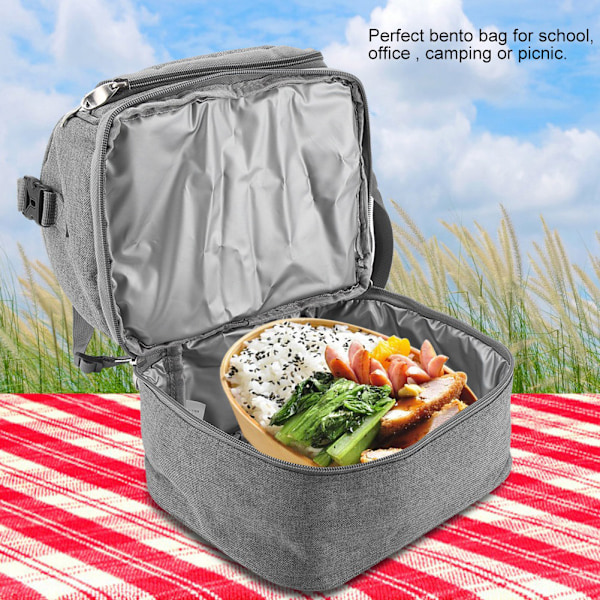 7L Bärbar Dubbelskiktsisolerad Bento Bag Lunchbox Tote för Skola Kontor Picknick