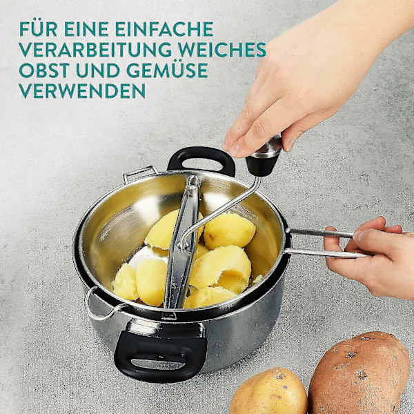 Rustfri Stål Si med 3x Sieve Indsatser - Si Mølle til Suppe, Marmelade, Babygrød, Saucer - 3 Sieve Indsatser - Møllepresse