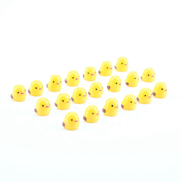 20 stk. Miniature Gule Kyllinger Mikro Have Landskab Ornamenter Dukkehus Dekorationer