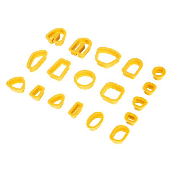 Polymer Clay Cutters Set Örhängen Krokar Kort Hoppa Ringar DIY Clay Örhängen Cutter Kit för smyckestillverkning gul
