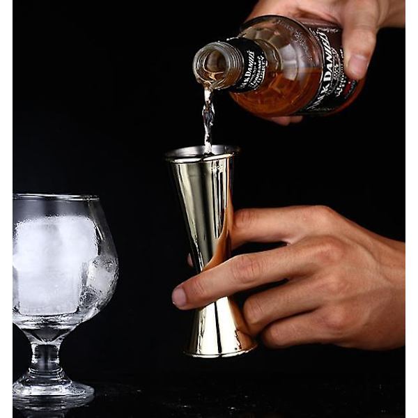 Dobbeltsidet cocktailjigger i rustfrit stål - 1 oz/2 oz kapacitet
