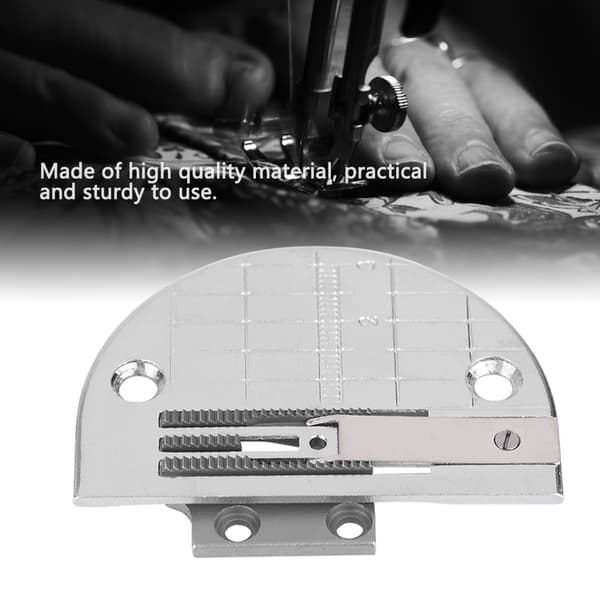 2 STK Industrisymaskintilbehør Nålplate Trykkfot med Tenner Kit Sett