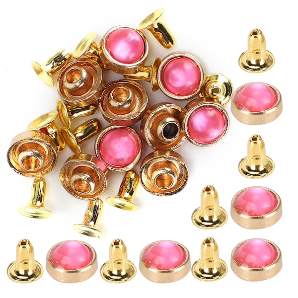 100 Set Färgade Kristallnitar i Zink-legering för Bagage, Kläder, Skor, Dekoration, DIY-verktyg, 8 mm, Rosa