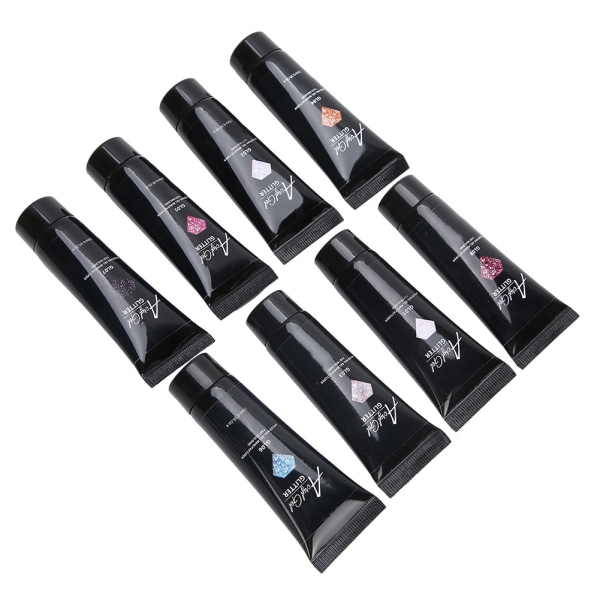 8 stk Profesjonell Nail Extension Gel Paljetter Nail Art Fast Building Gel Manicure Tool