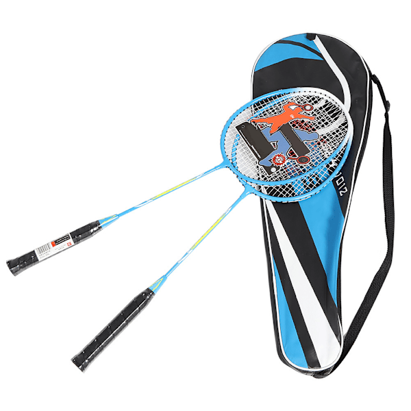 1 Pair Durable Sport Badminton Racket Aluminium Alloy Battledore With Carry Bag