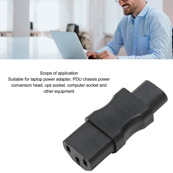 4 STK IEC320 C8 til C13 Netledning Adapter PVC-hus IEC320 Strømstik Adapter til Laptop Ups Socket