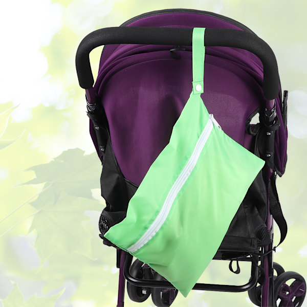5PCS Oppbevaring Baby Ut Bleie Flasker Klær Skifte Henge Vogn Oppbevaringspose (Grønn)