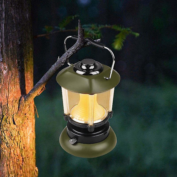 Kannettava Ladattava Retro-Leirintälyhty - Himmennettävä, Kädet Vapaat Taskulamppu, Suuri Kapasiteetti Akun, 2 Valotilaa