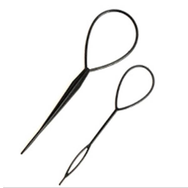 Hair Tail Tools - Svart Fransk Fletteverktøy Loop for Hårstyling - 2 stk
