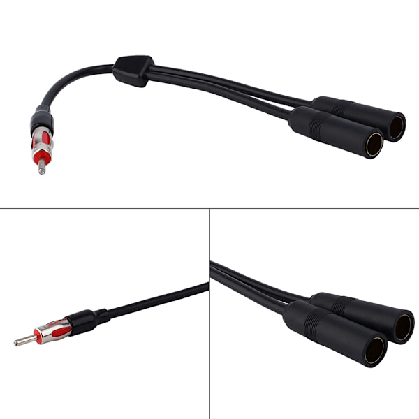Bil Auto Radio Antenn Stereo 2 Kvinna till 1 Hane Splitter förlängningskabel kabel