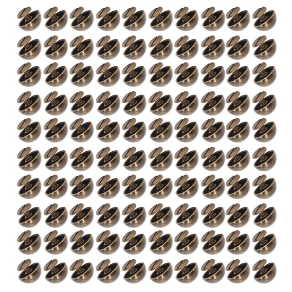100 sæt champignonnitter rundt hoved 10 mm galvanisering halvcirkellegering Rundt hoved nitter til punk tøj sko bronze