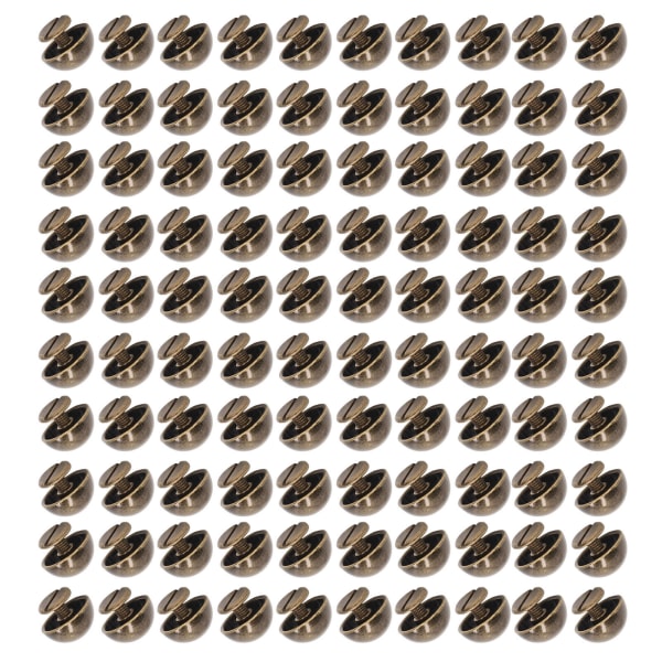100 sæt champignonnitter rundt hoved 10 mm galvanisering halvcirkellegering Rundt hoved nitter til punk tøj sko bronze
