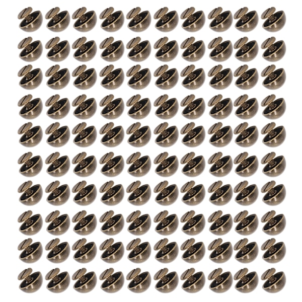 100 set svampnitar runt huvud 10 mm galvanisering halvcirkellegering Runt huvudnitar för punkkläder skor brons
