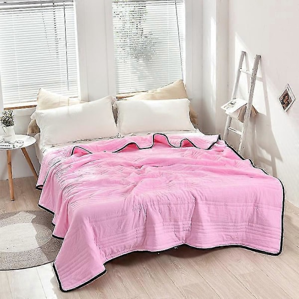 Ultra Kylande Filt för Dubbel- & Enkelsängar - Ultra Mjuka & Tvättbara Filtar Rosa 150X200