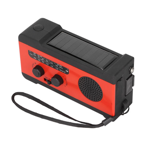 Hand Crank Radio Bärbar Självförsörjande Solväderradio med Nödlampa för Utomhus Nödläge