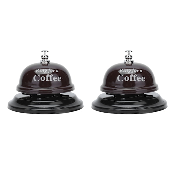 2 stk. serviceklokke utsøkt klar lyd klassisk form polering blank sklisikker base ringeklokke for hotell restaurant hjem kaffe