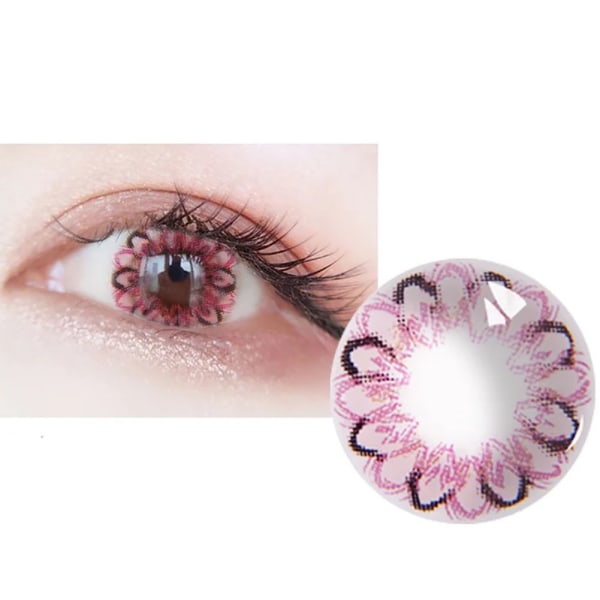 14,5 mm kontaktlinser kontaktlins ögontillbehör Årlig färg lins 0 grader (rosa)