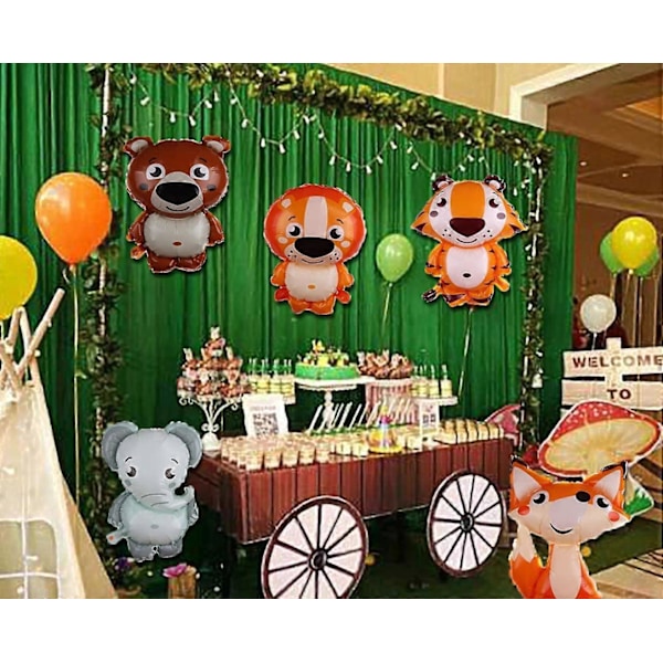 12 st Djungelsafari Djurballonger, 40 x 45 cm Djurballonger för Pojkar och Flickor Djungel Zoo Djurtema Festdekorationer