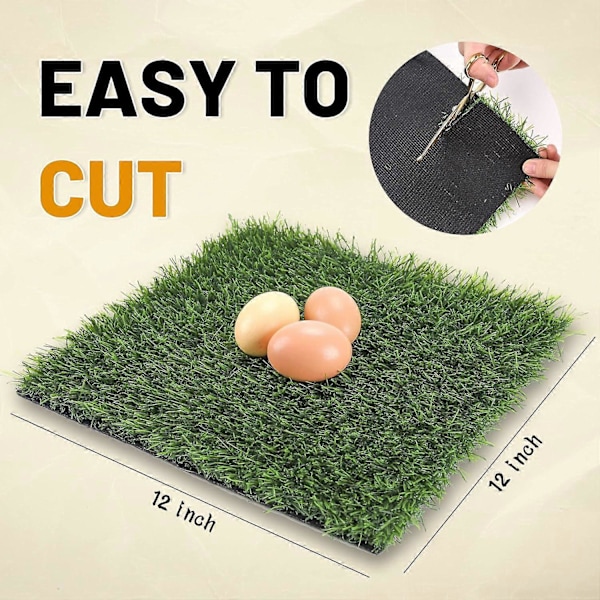Kycklingrede Pads Set, 12\" x 12\" Turf Rutor Matta Redlåda Bäddmaterial för Hönshus Konstgräs Inomhus Utomhus DIY Dekor -GSL 6.14 3 ST