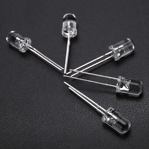 Chanzon 100 stk. 5mm Varm Hvid LED Diode Lys (Klar Rund Transparent 3000K DC 3V 20mA) Super Lysende Pærer Lamper Elektroniske Komponenter Lig