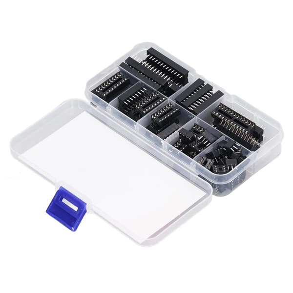 66 stk. IC-chip-sokkel isoleret plast fladstift IC-sortimentssæt kredsløbskomponenter 6P til 28P