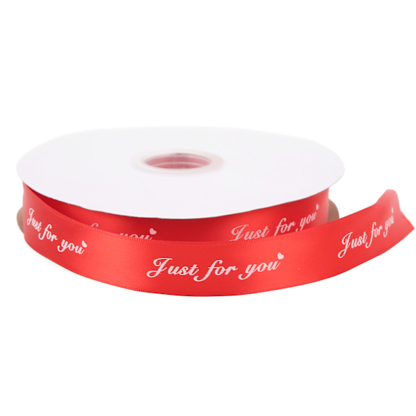100 yards rött satinband 2,6 cm bredd dubbelt satinband glansigt polyester rött band tunt för festdekoration