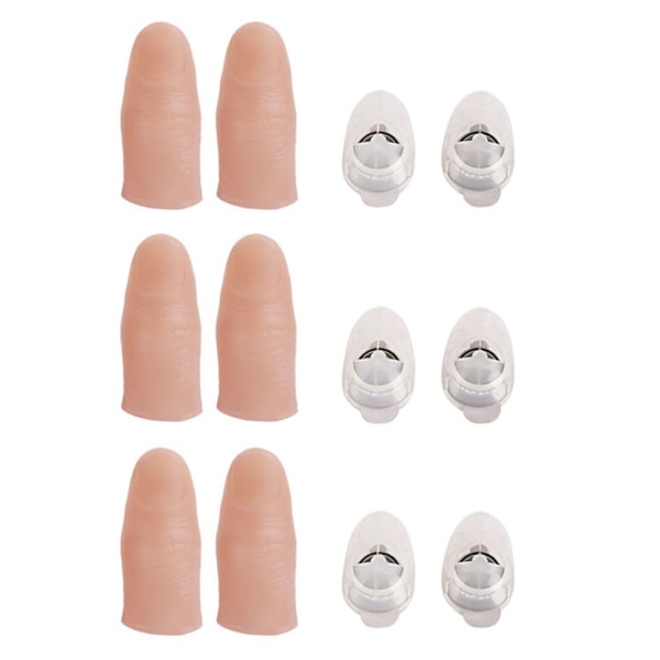 6 stk. Lysende fingertupptriks LED fingerlampe tommelfingerlys fingerprankleketøy