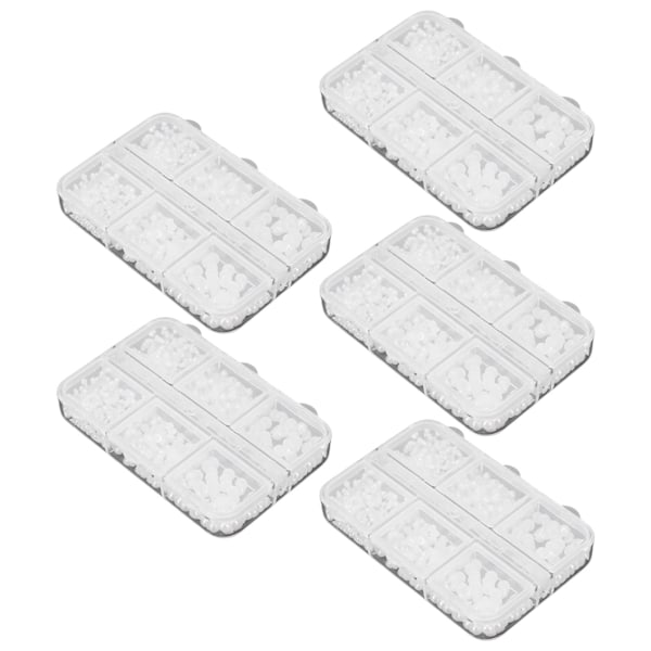 5 lådor nageldekorationer söta pärlor falska strass nagelkonst dekoration manikyr dekorationer vita A01