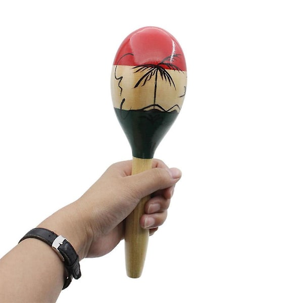 Färgglada Stora Trämaracos Hand Percussion Shakers för Salsa Rythm Partyspel