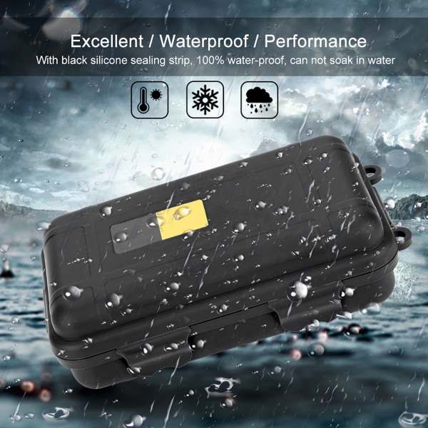 EDC Outdoor Survival Waterproof Equipment Suljettu laatikko pölytiivis paineenkestävä (musta pieni)