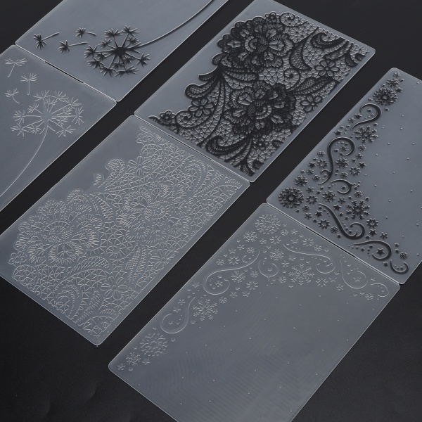Plastpregede mappesett for DIY-kortlaging og scrapbooking