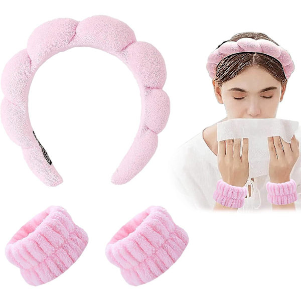 Set för ansiktstvätt i mikrofiber för kvinnor - Spa- och skönhetstillbehör med förebyggande av vattenspill