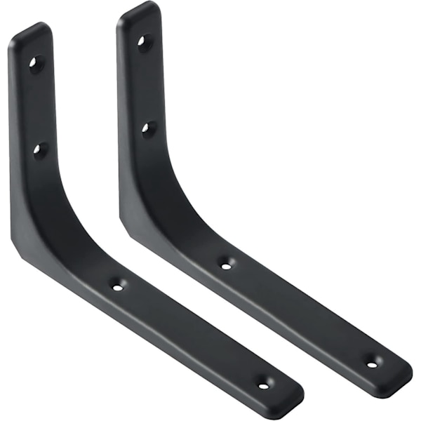 Matt svart hyllebrakett, 200mm*150mm, 2 stk