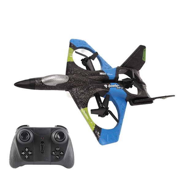 RC-flyvemaskine med LED-lampe 2.4GHZ Super Remote Glider til drenge og piger fødselsdagsgaver Blå enkelt batteri