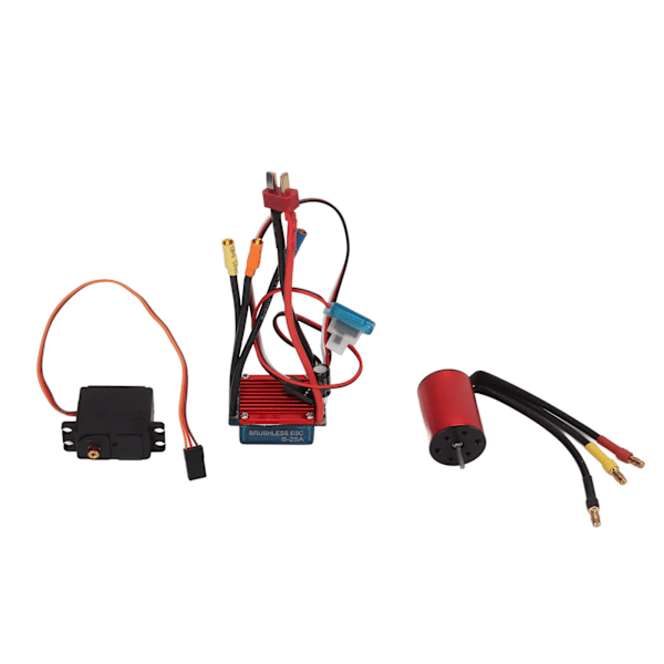 S2435 4500KV Motor 25A ESC 2.2KG Metallservo Borstlös Motor ESC Servo Kit för 1/16 1/18 RC Bil