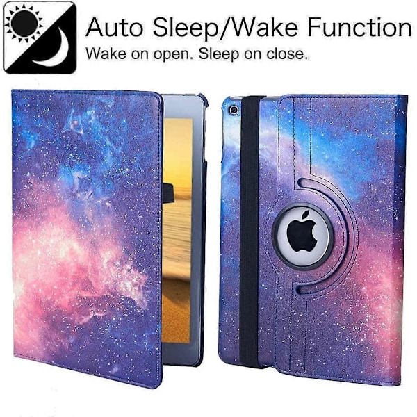 Galaxy Kääntyvä Kotelo iPad 9. sukupolvelle 2021 / iPad 8. sukupolvelle 2020 / iPad 7. sukupolvelle 2019 - 360 astetta kääntyvä jalusta automaattisella lepotilatoiminnolla iPad 10.2:lle