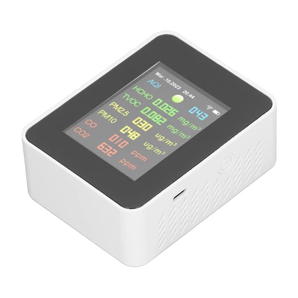 9 i 1 Luftkvalitetsmåler WiFi Luftdetektor Farve LCD Digital Display Multifunktionel Indendørs Testmåler